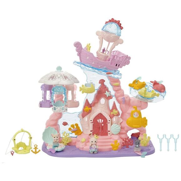 Calico Critters Baby Mermaid Castle - Dollhouse Playset With 3 Collectible Doll